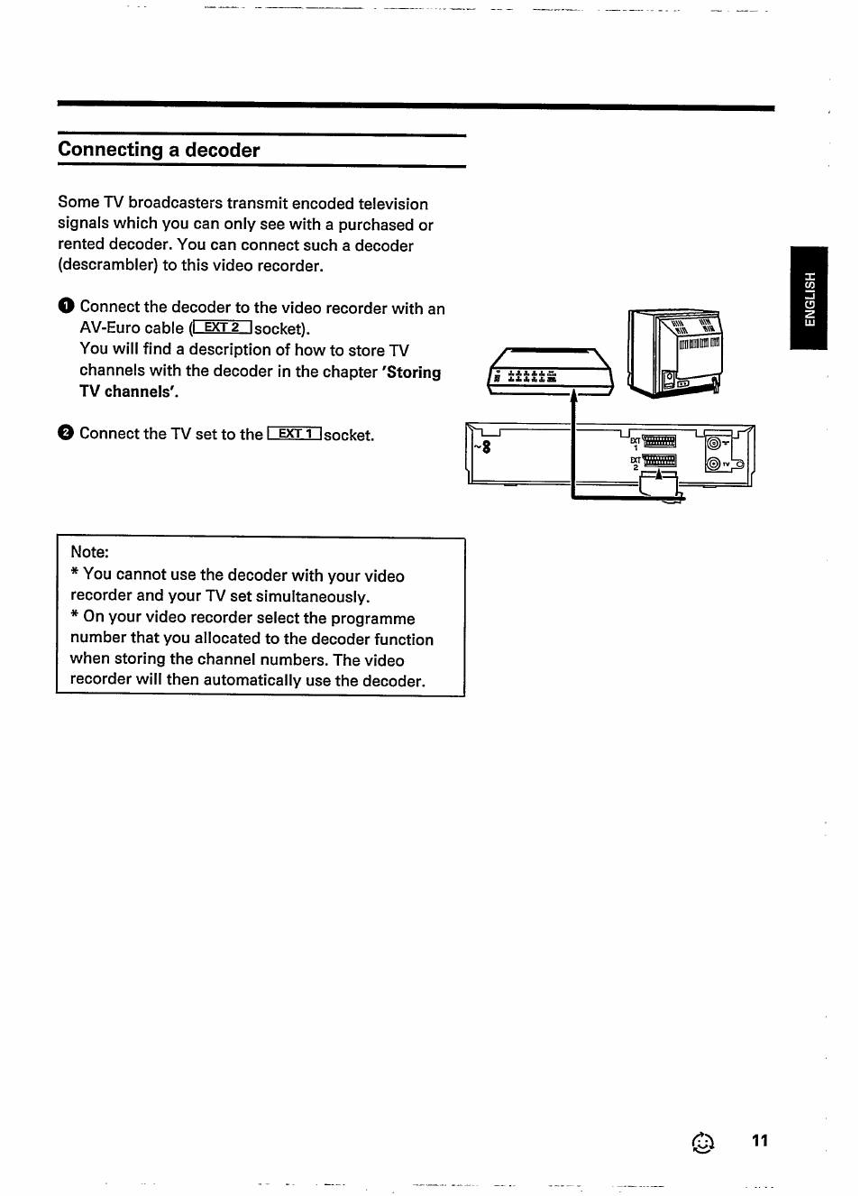 Connecting a decoder | Philips VR237 User Manual | Page 13 / 50