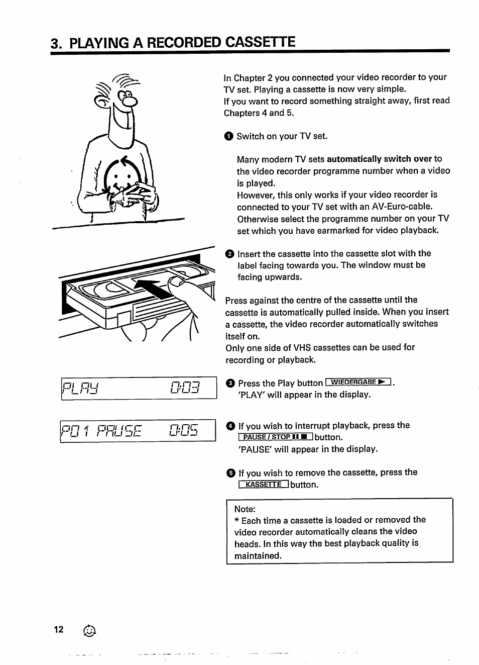 Playing a recorded cassette | Philips VR237 User Manual | Page 14 / 50