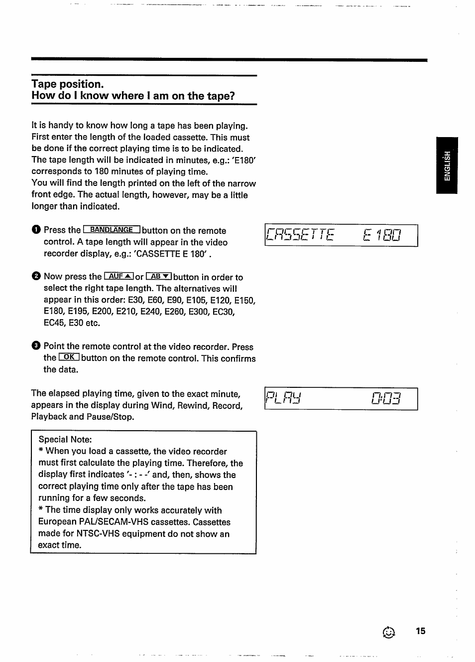 Tape position, How do i know where i am on the tape | Philips VR237 User Manual | Page 17 / 50