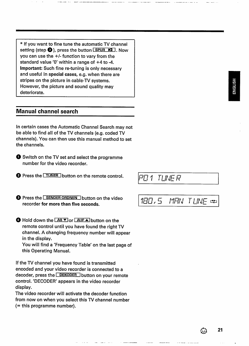 Manual channel search | Philips VR237 User Manual | Page 23 / 50