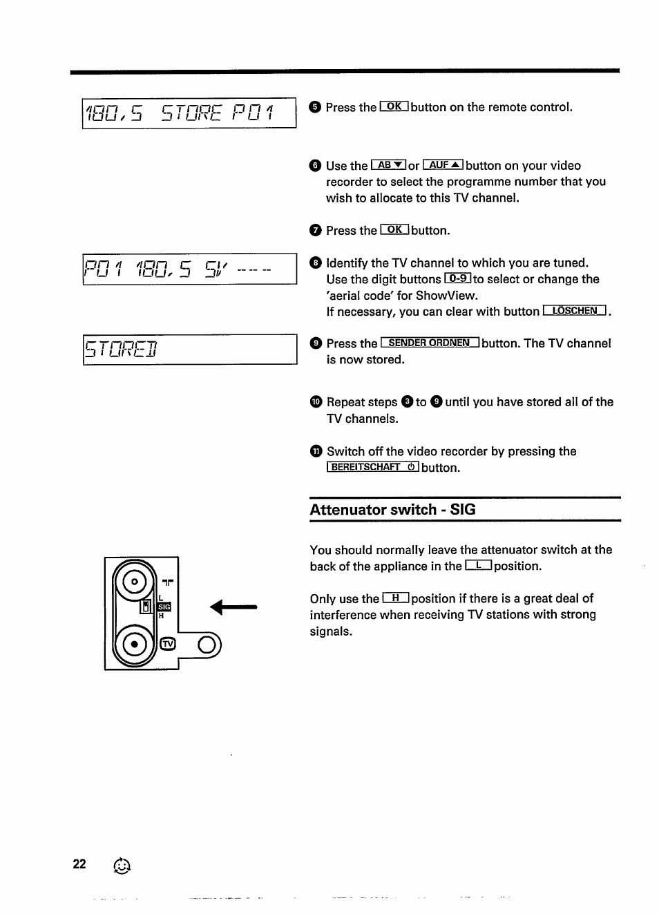 Attenuator switch - sig, 22 o | Philips VR237 User Manual | Page 24 / 50