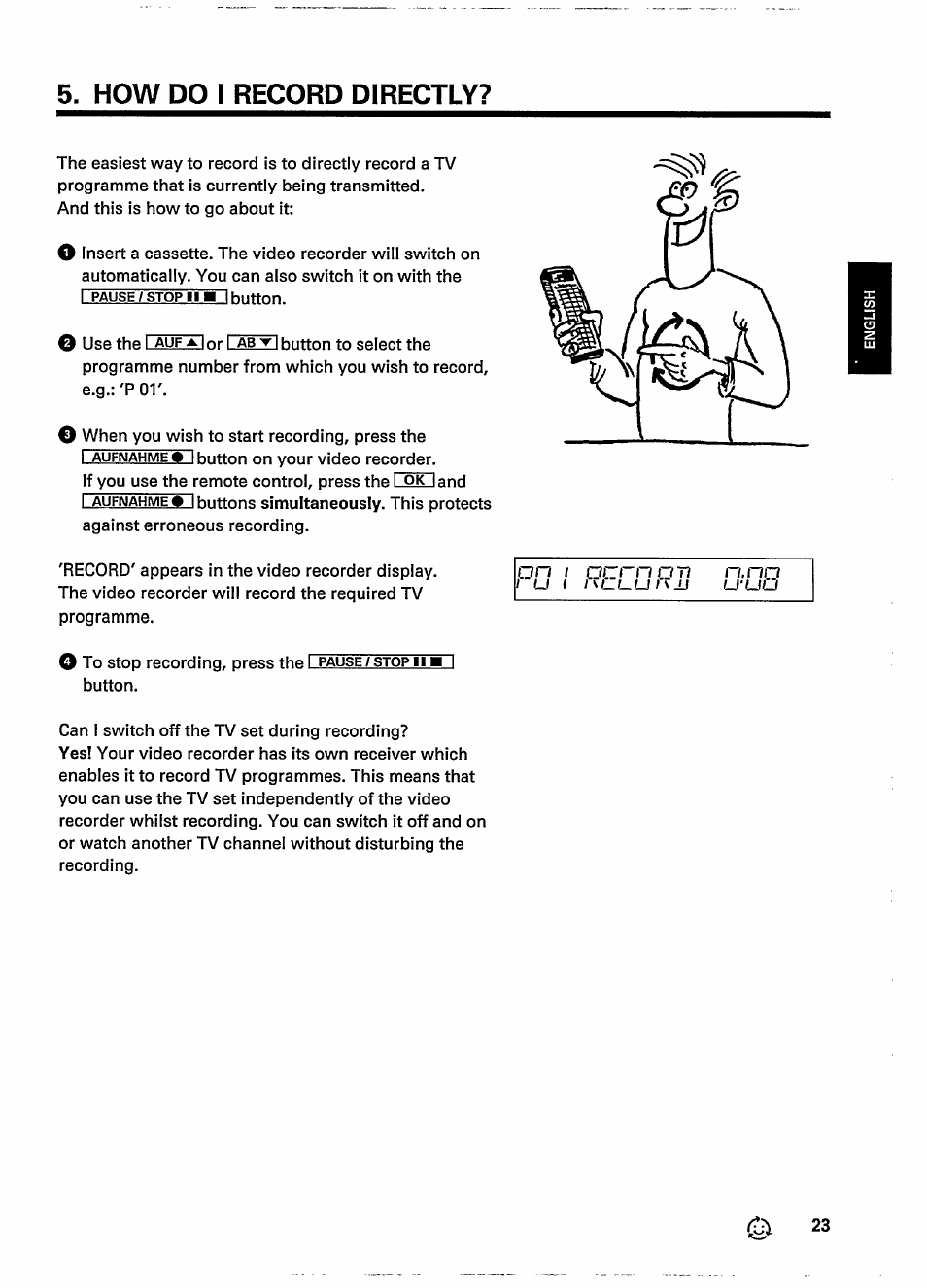 How do i record directly | Philips VR237 User Manual | Page 25 / 50