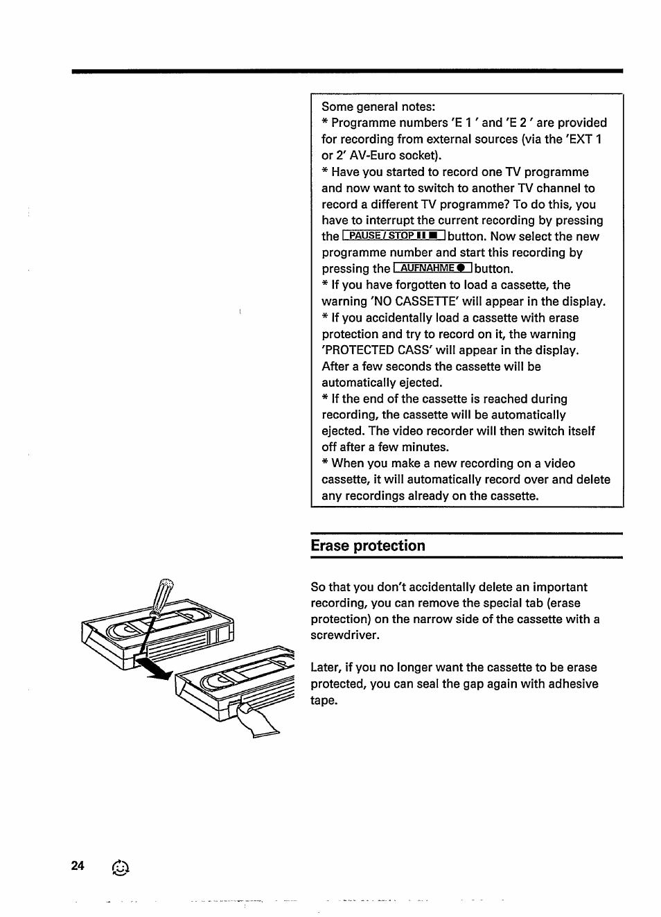 Erase protection | Philips VR237 User Manual | Page 26 / 50