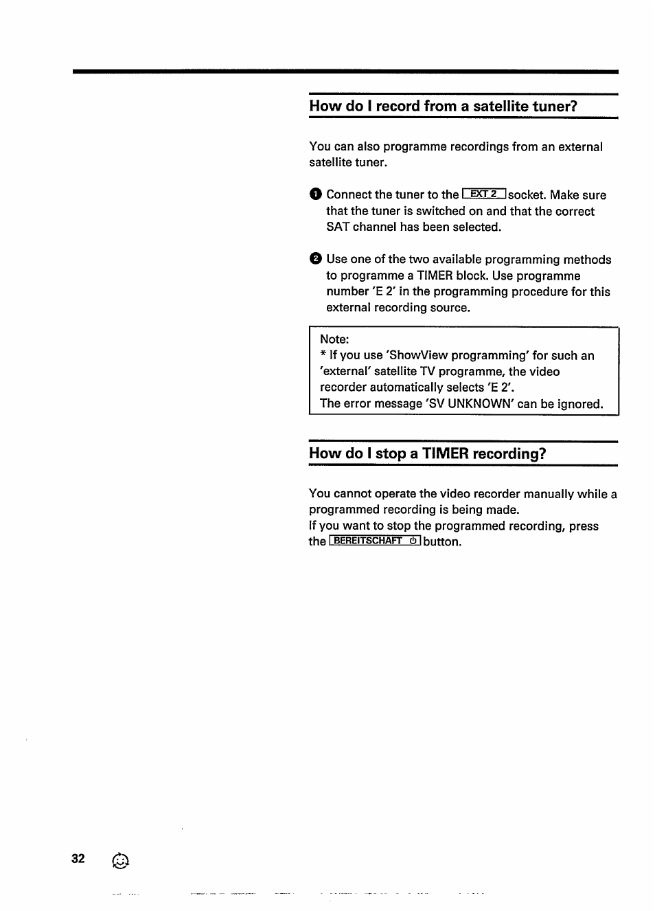 How do i record from a satellite tuner, How do i stop a timer recording | Philips VR237 User Manual | Page 34 / 50