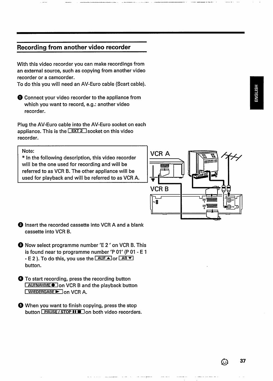 Recording from another video recorder | Philips VR237 User Manual | Page 39 / 50