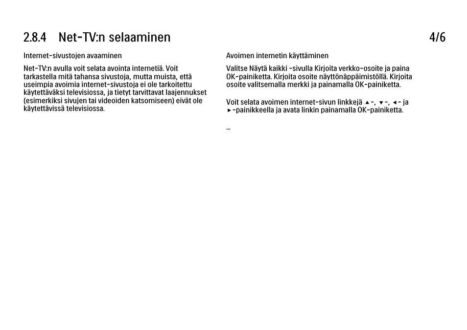 4 net-tv:n selaaminen 4/6 | Philips FI KYTTOPAS 52PFL9704H User Manual | Page 106 / 262