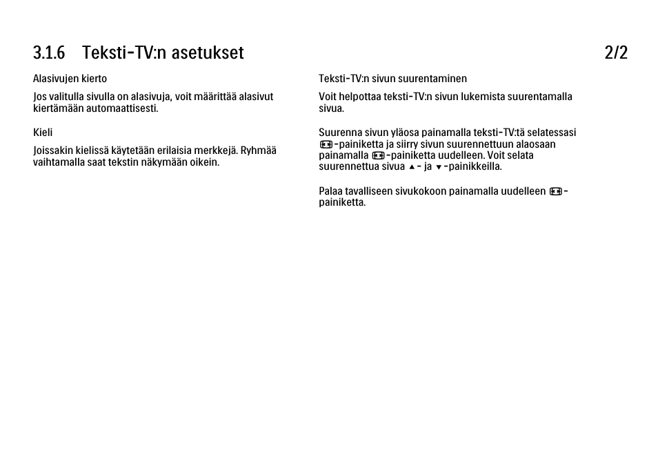 6 teksti-tv:n asetukset 2/2 | Philips FI KYTTOPAS 52PFL9704H User Manual | Page 120 / 262