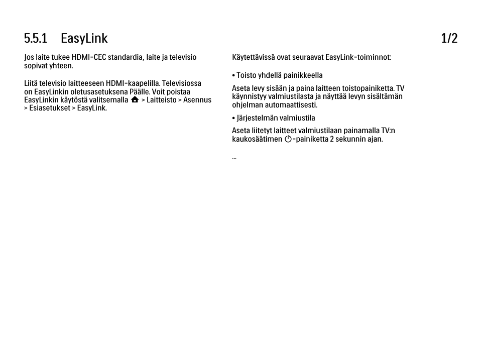 5 easylink hdmi-cec, 1 easylink, 1 easylink 1/2 | Philips FI KYTTOPAS 52PFL9704H User Manual | Page 230 / 262