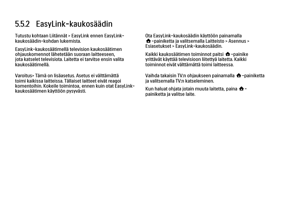 2 easylink-kaukosäädin | Philips FI KYTTOPAS 52PFL9704H User Manual | Page 232 / 262