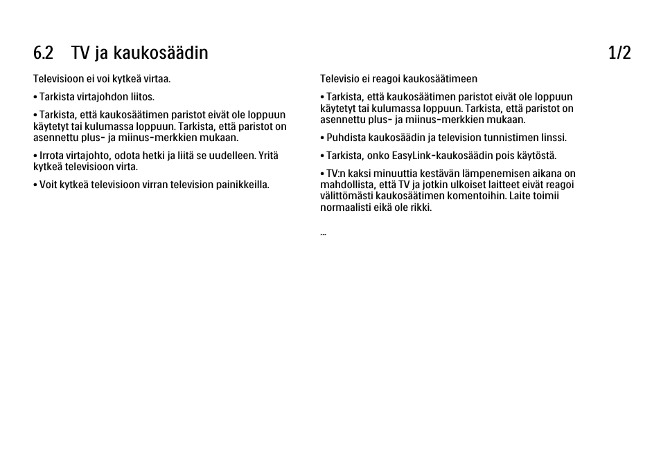 2 tv ja kaukosäädin, 2 tv ja kaukosäädin 1/2 | Philips FI KYTTOPAS 52PFL9704H User Manual | Page 239 / 262