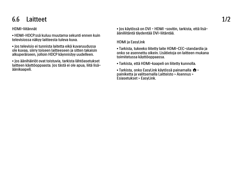 6 laitteet, 6 laitteet 1/2 | Philips FI KYTTOPAS 52PFL9704H User Manual | Page 246 / 262