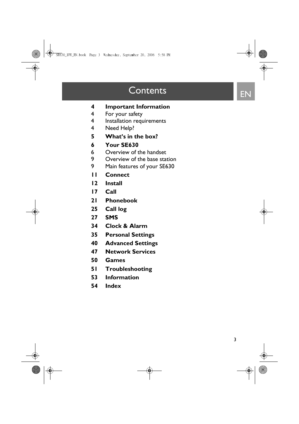 Philips SE630 User Manual | Page 3 / 55