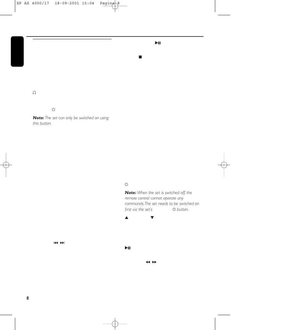 Controls, Top and front panels | Philips EXPANIUM 4000AZ User Manual | Page 8 / 20