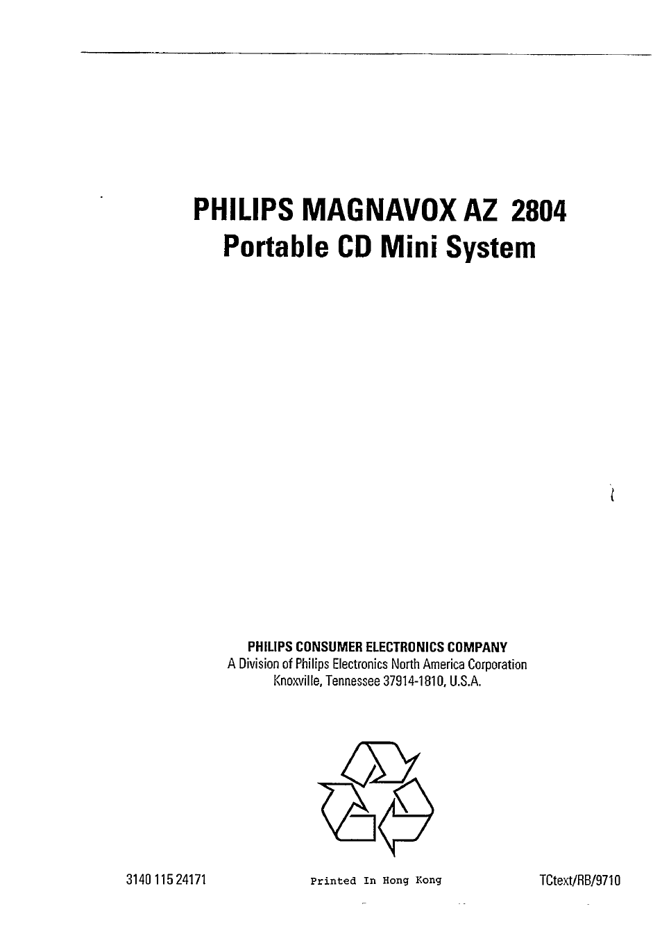 Philips magnavox az 2804 portable cd mini system | Philips AZ 2804 User Manual | Page 23 / 23