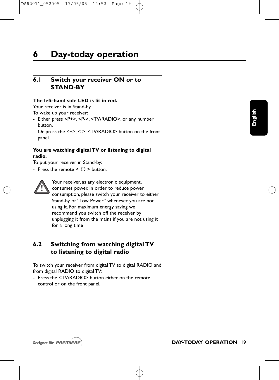 6day-today operation | Philips DSR2010 User Manual | Page 19 / 49