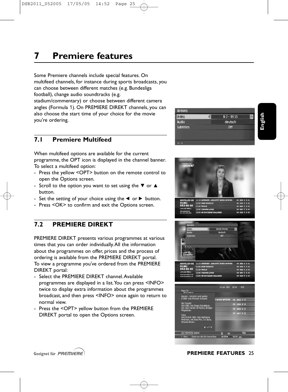 7premiere features | Philips DSR2010 User Manual | Page 25 / 49