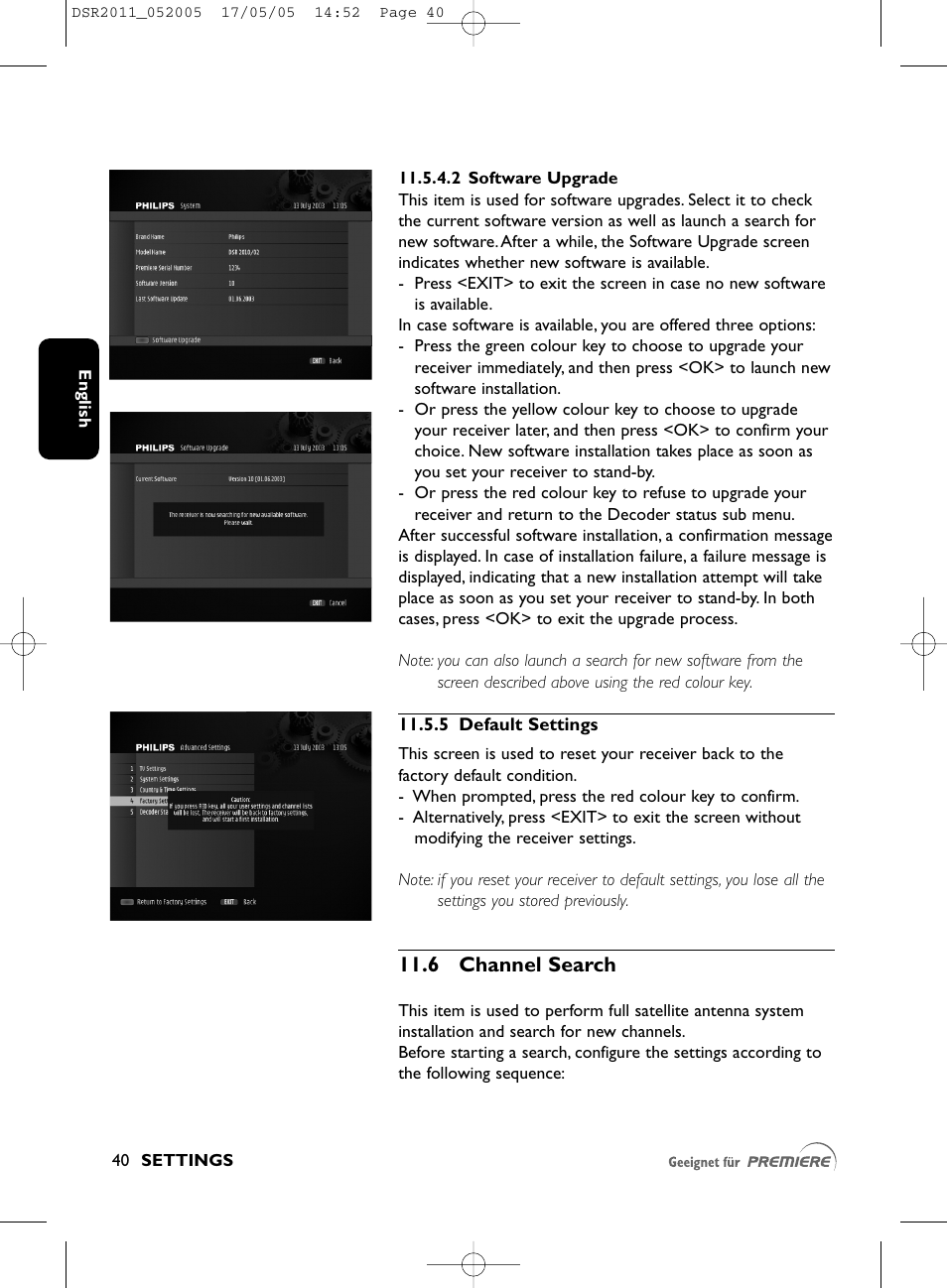 6 channel search | Philips DSR2010 User Manual | Page 40 / 49