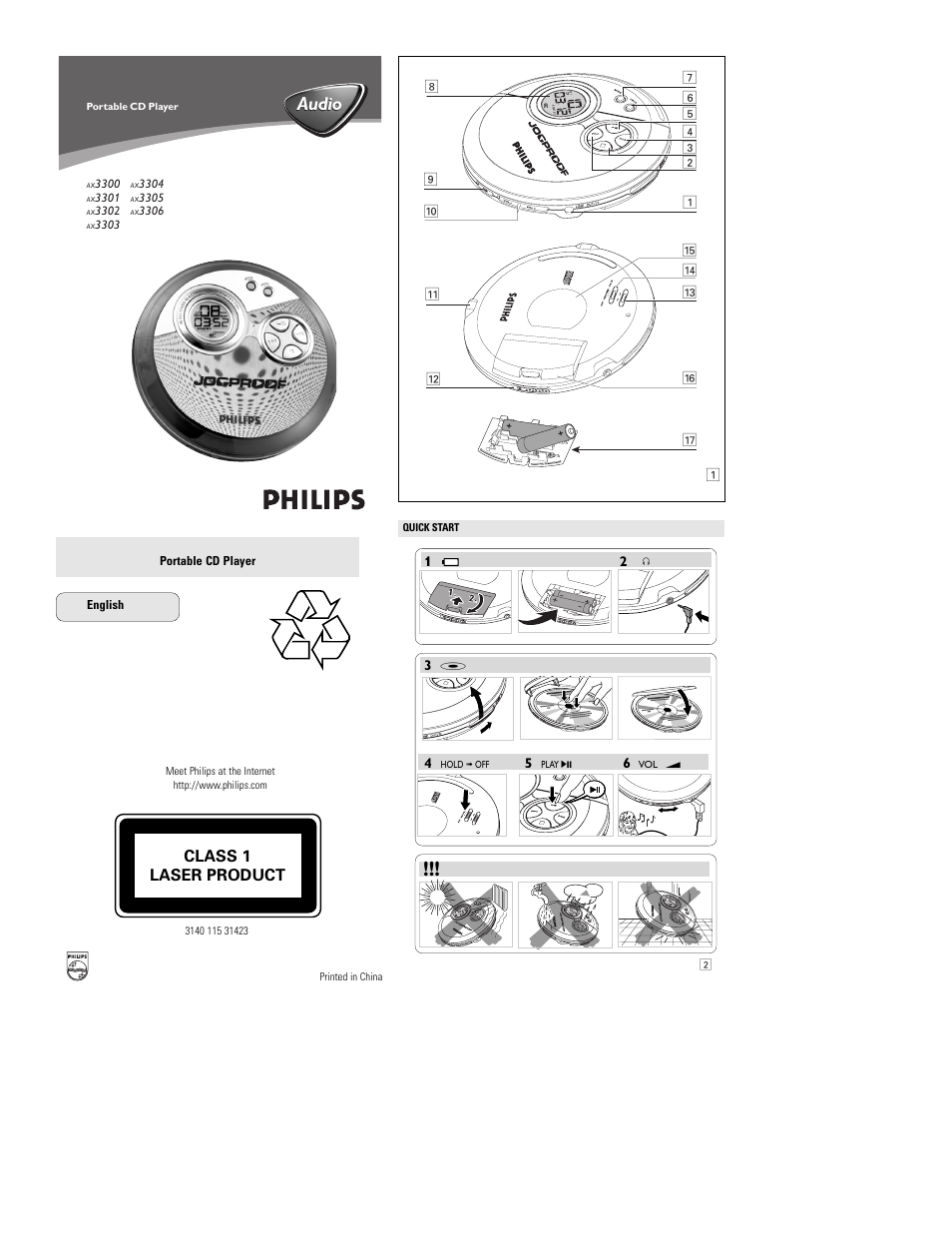 Philips AX3301 User Manual | 5 pages