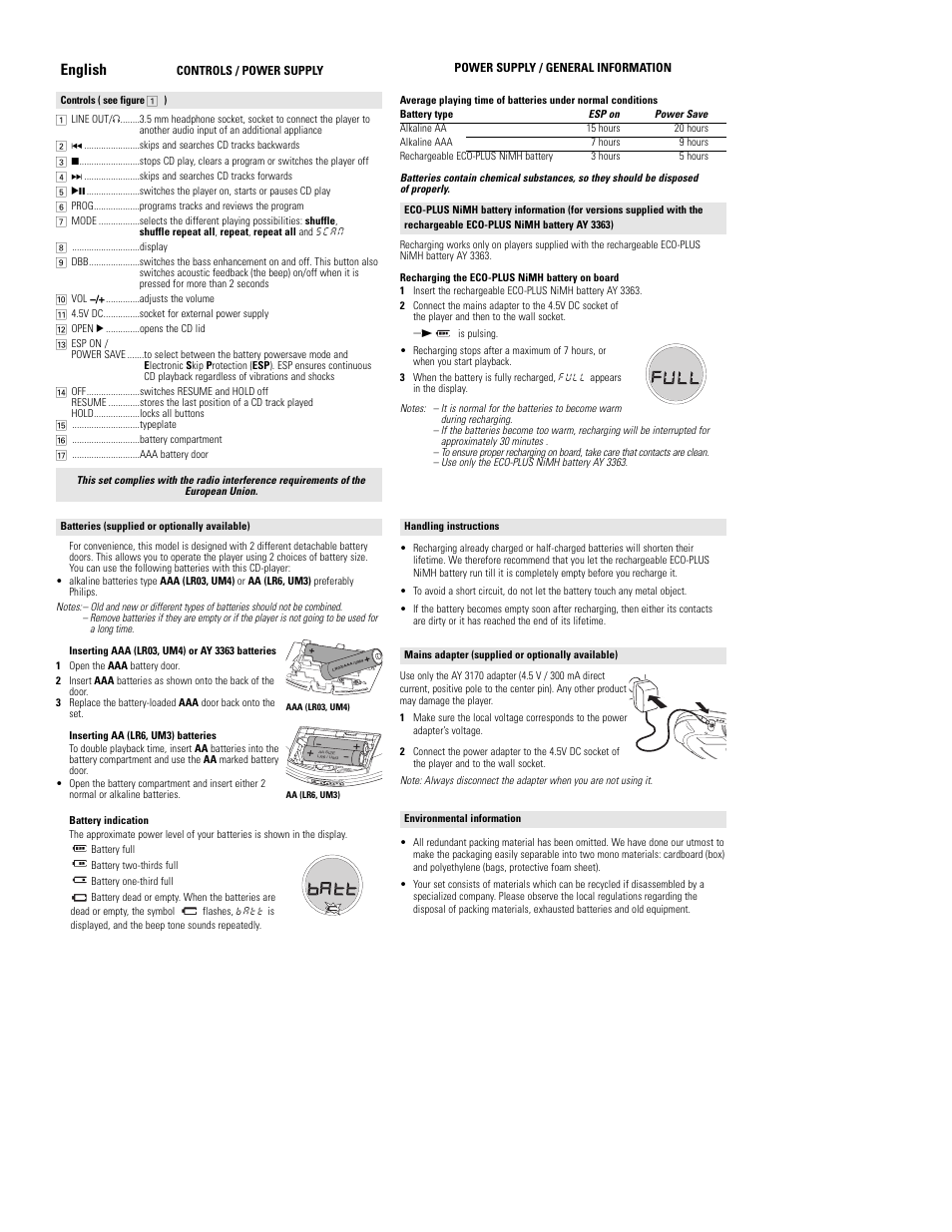 English | Philips AX3301 User Manual | Page 2 / 5