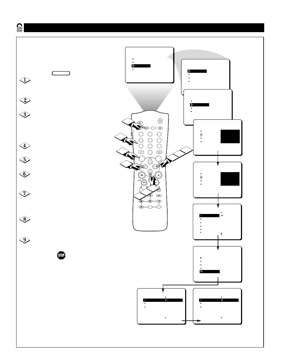 Urning the, Locking, Ontrol on or off | Features menu • the autolock control | Philips 60P8288 User Manual | Page 24 / 56