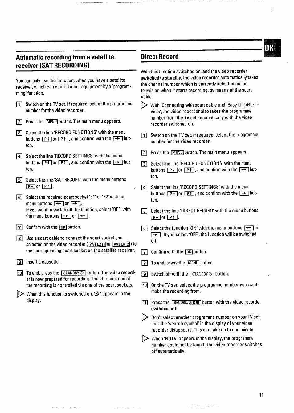 Direct record | Philips VR800 User Manual | Page 15 / 28