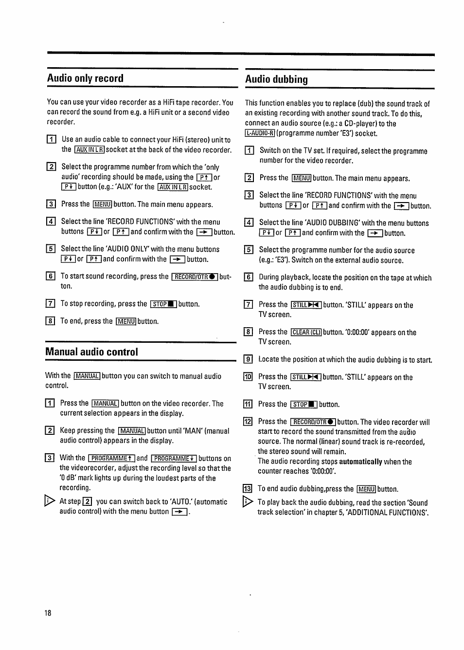 Manual audio control | Philips VR800 User Manual | Page 22 / 28