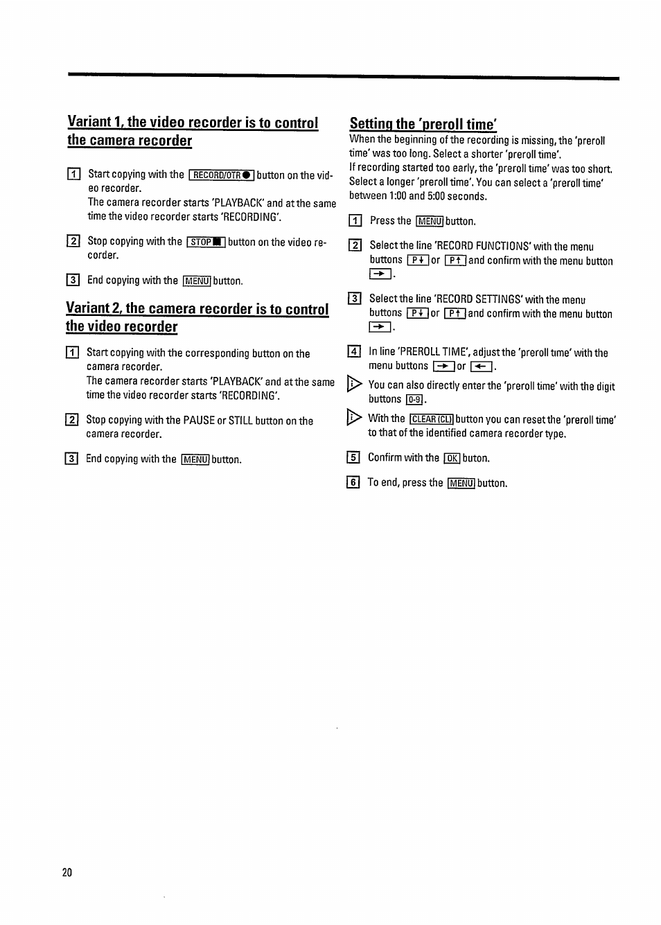 Setting the 'preroll time | Philips VR800 User Manual | Page 24 / 28