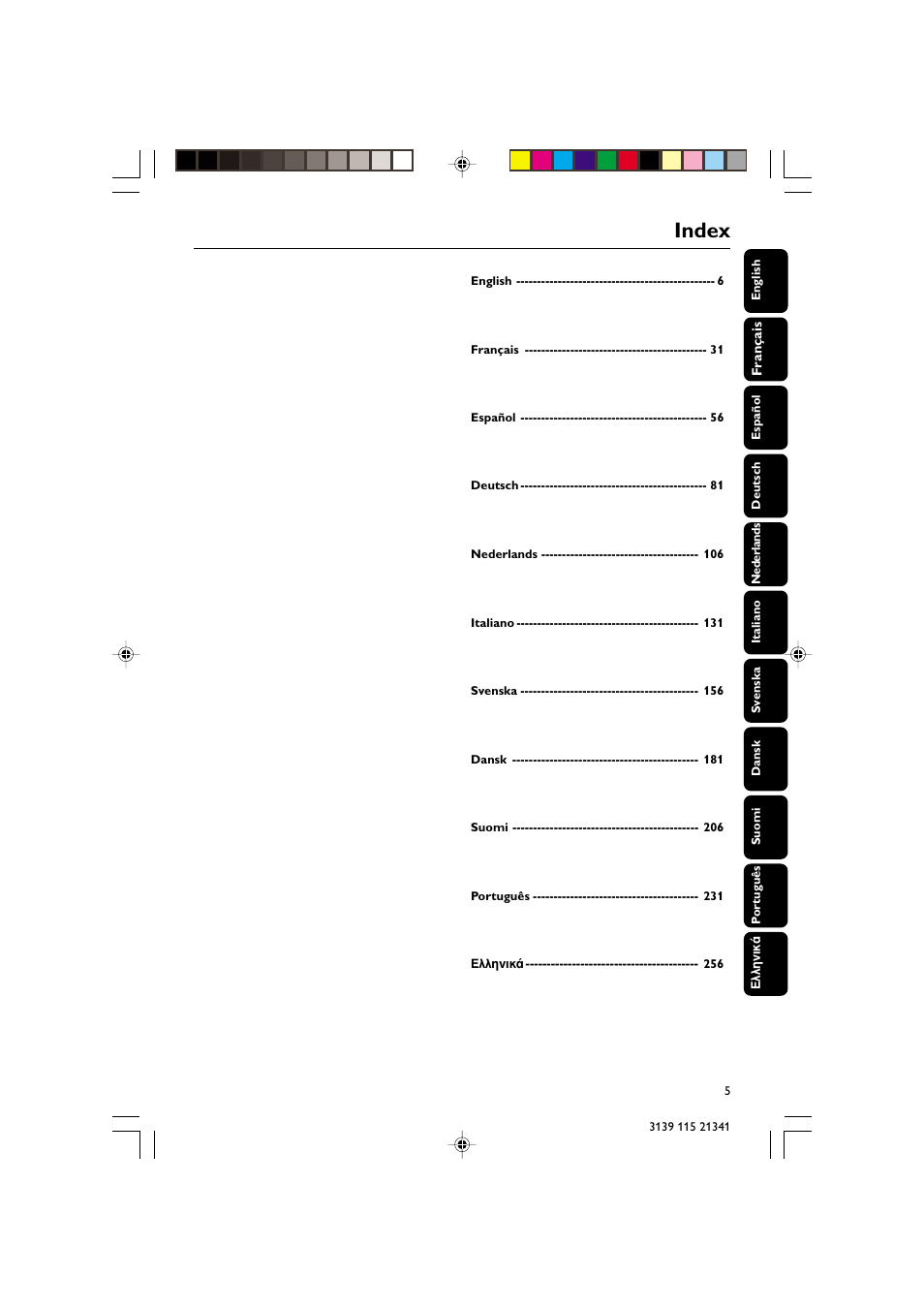 Index | Philips FW-M355 User Manual | Page 5 / 30