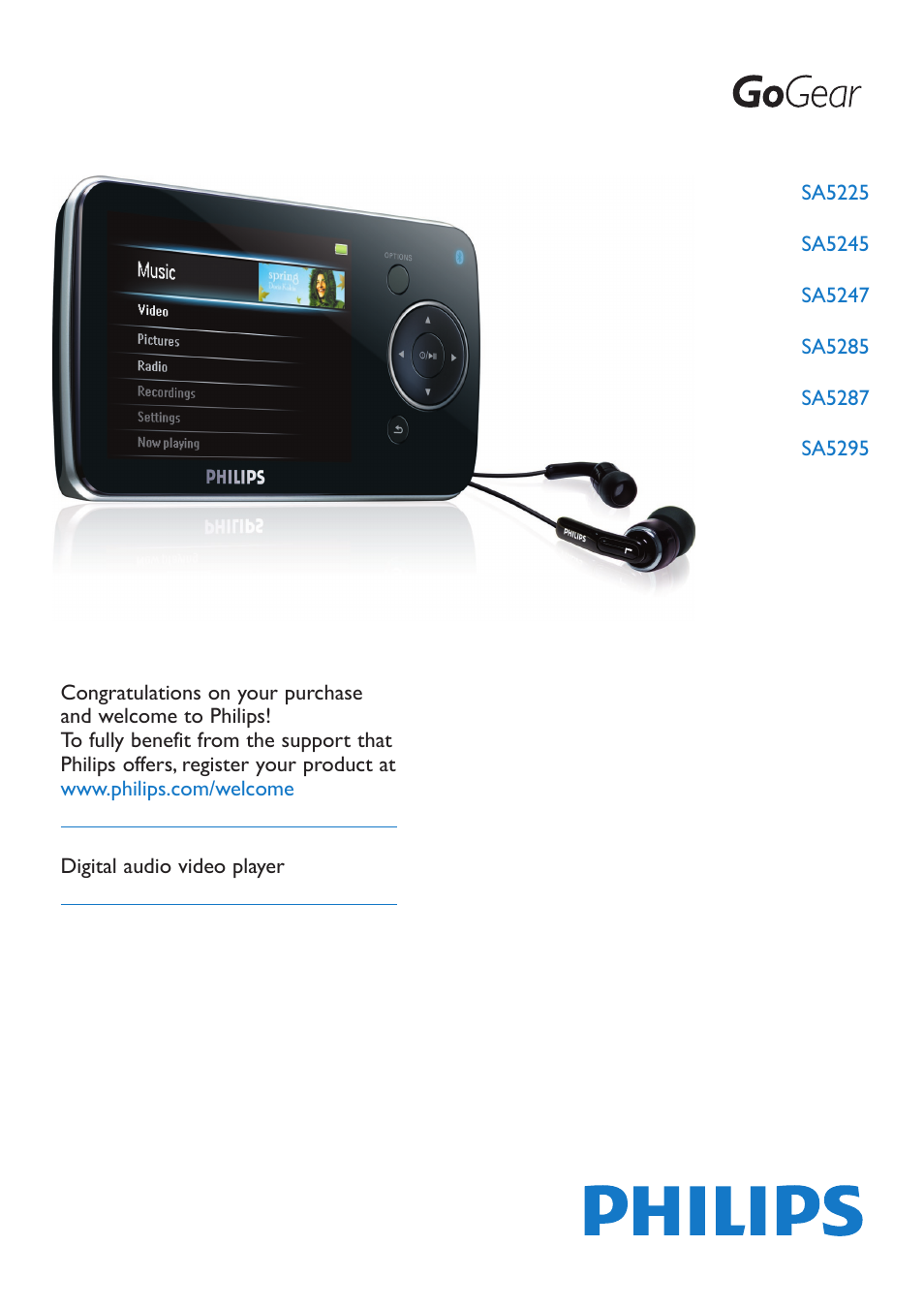 Philips SA5225 User Manual | 50 pages