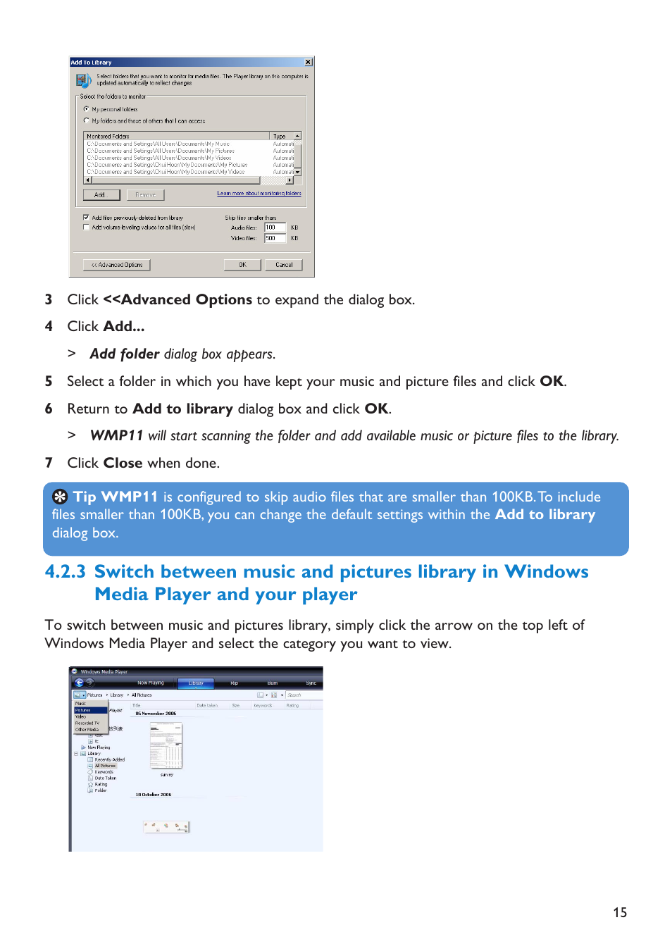 3 switch between music a | Philips SA5225 User Manual | Page 18 / 50
