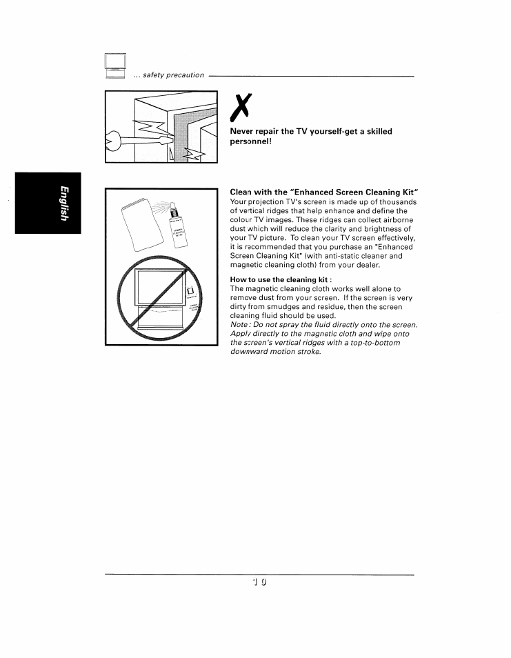 How to use the cleaning kit | Philips 48UP910 User Manual | Page 10 / 52