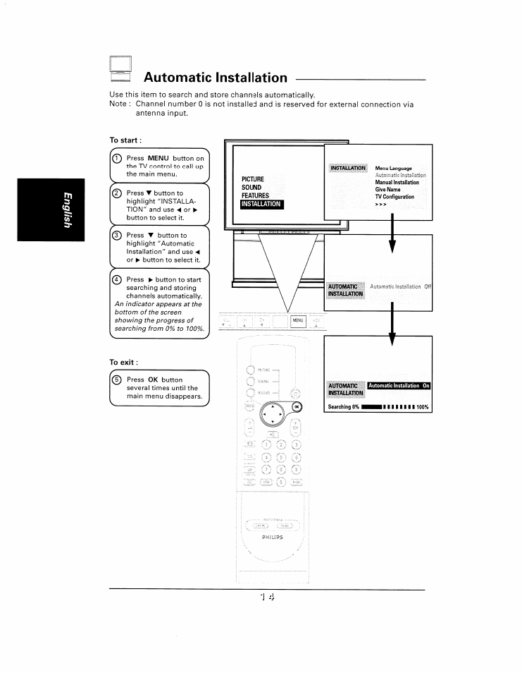 Automatic installation | Philips 48UP910 User Manual | Page 14 / 52