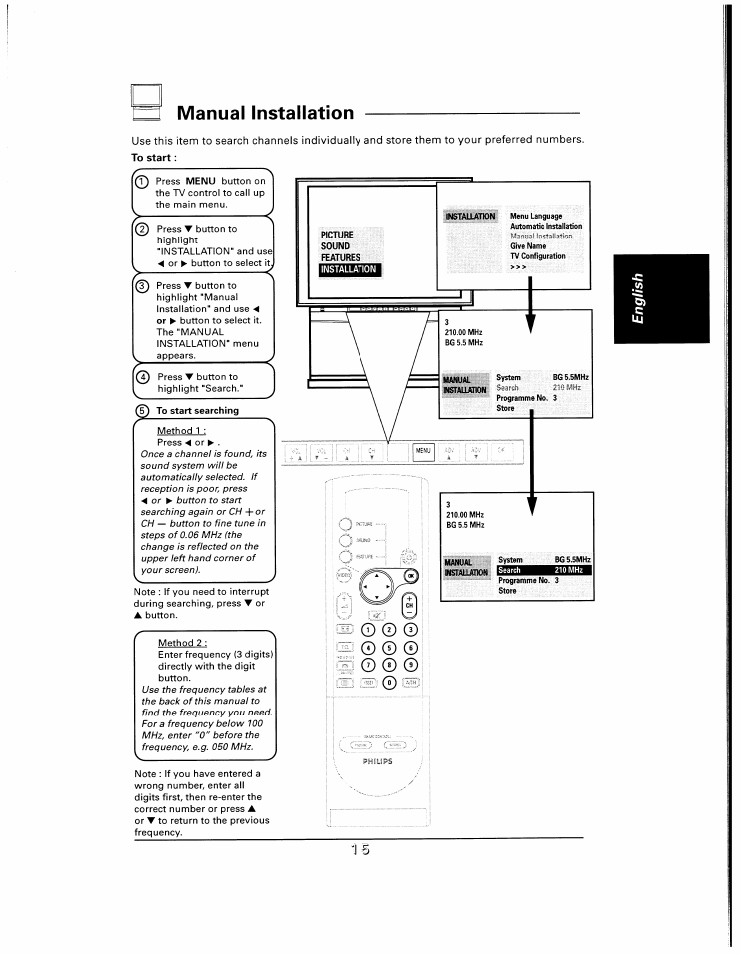 Manual installation | Philips 48UP910 User Manual | Page 15 / 52