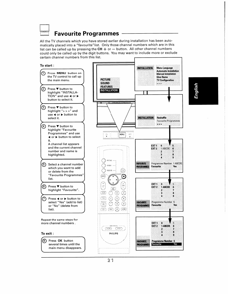 Favourite programmes | Philips 48UP910 User Manual | Page 21 / 52