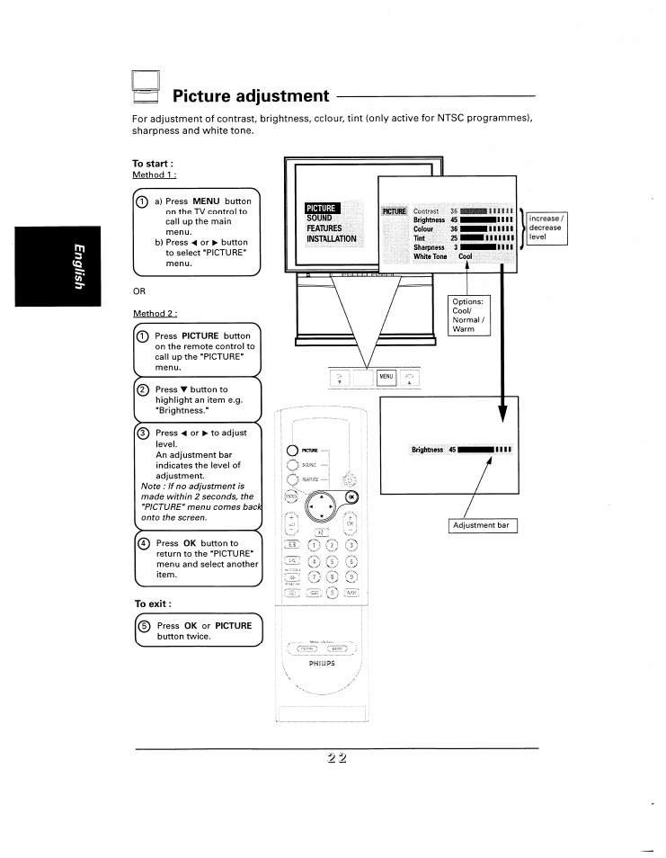 Picture adjustment | Philips 48UP910 User Manual | Page 22 / 52