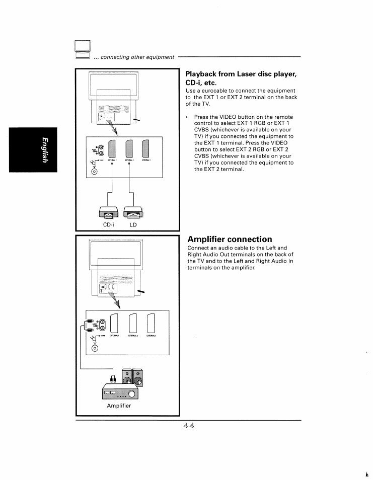 Playback from laser disc player, cd-i, etc | Philips 48UP910 User Manual | Page 44 / 52