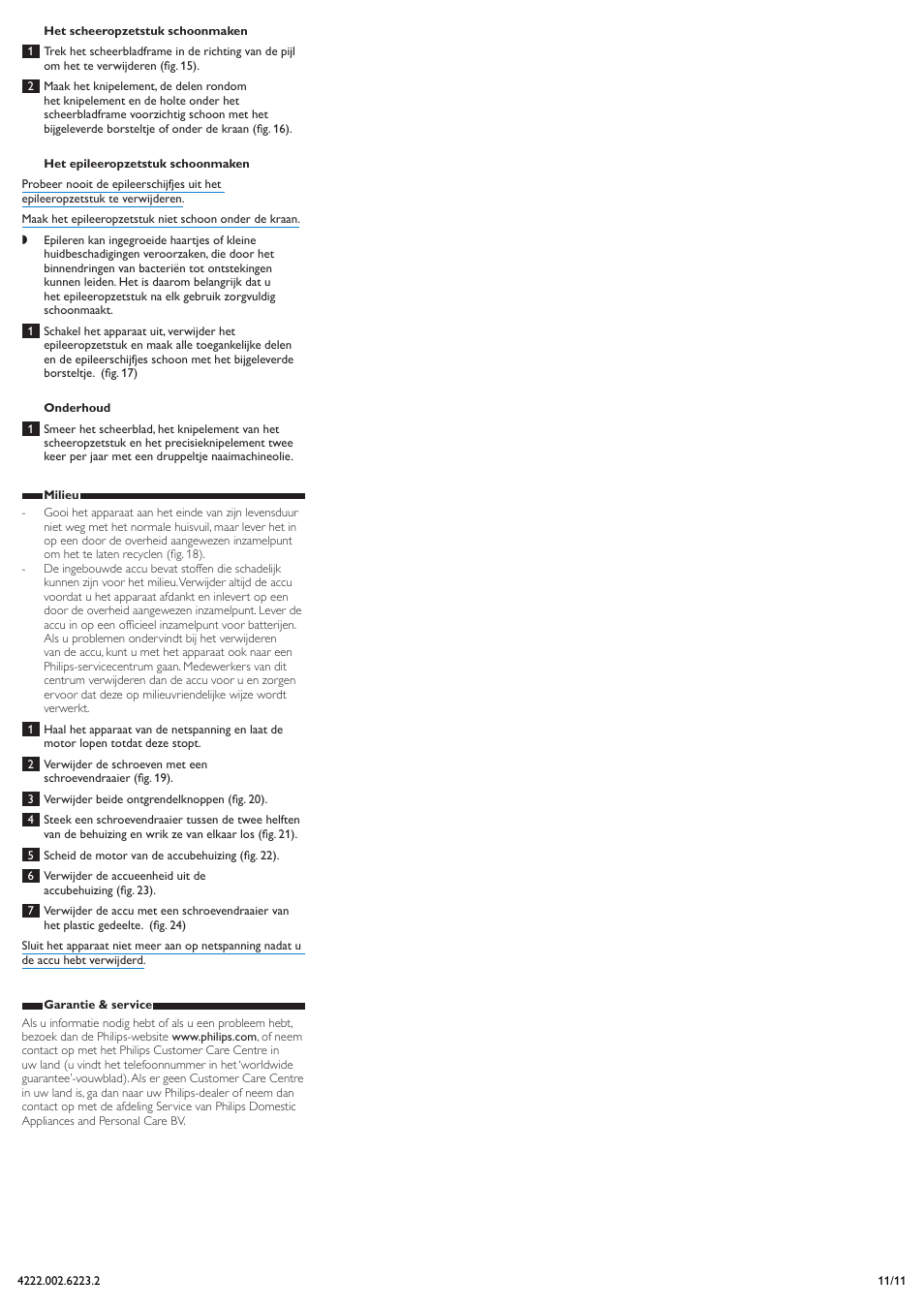 Philips HP6361 User Manual | Page 11 / 11