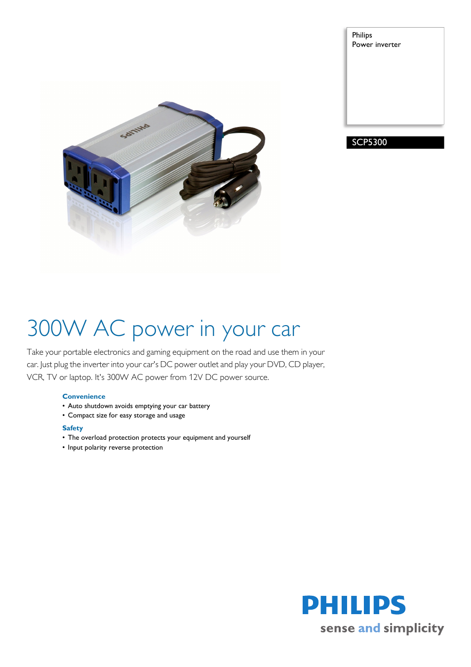 Philips SCP5300 User Manual | 2 pages