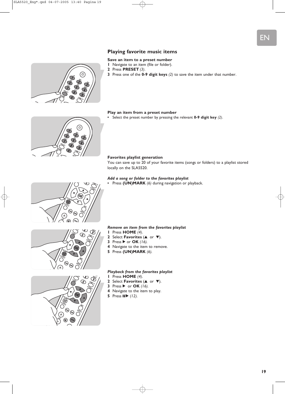 Philips SLA5520 User Manual | Page 19 / 40