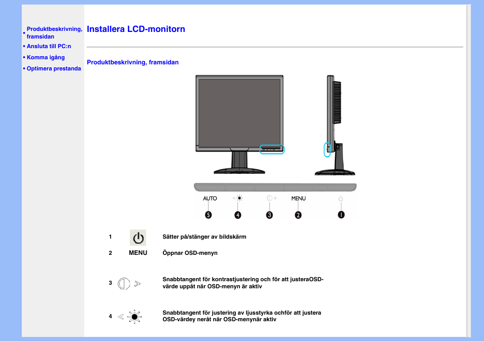 Installera lcd-monitorn, Installera monitorn | Philips 220EW8 User Manual | Page 42 / 88