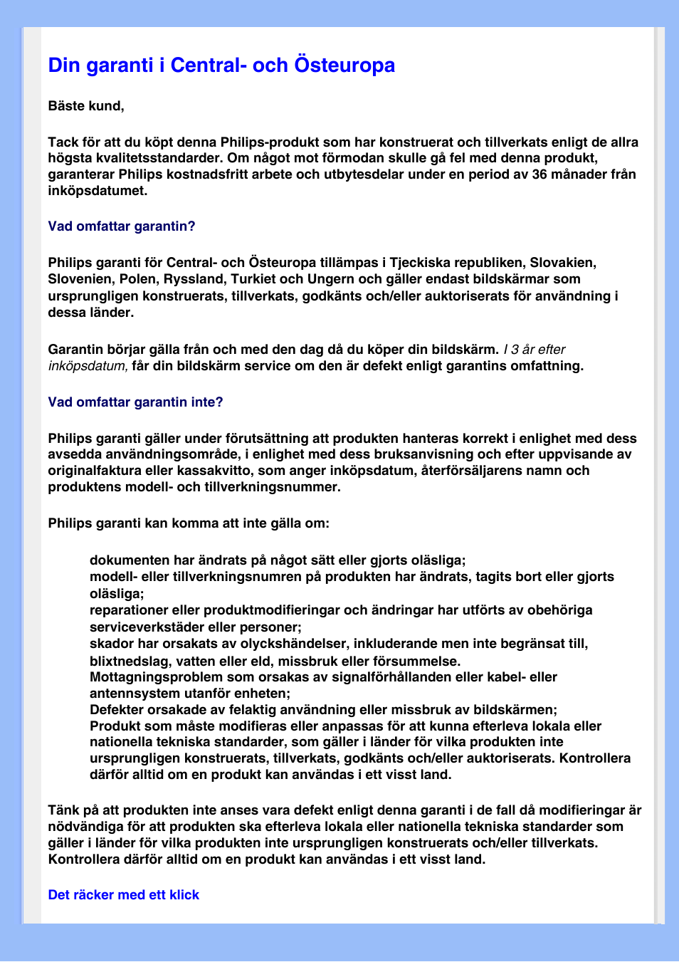 Din garanti i central- och östeuropa, Republiken tjeckien, Ungern | Polen, Ryssland, Slovakien, Slovenien, Turkiet | Philips 220EW8 User Manual | Page 61 / 88