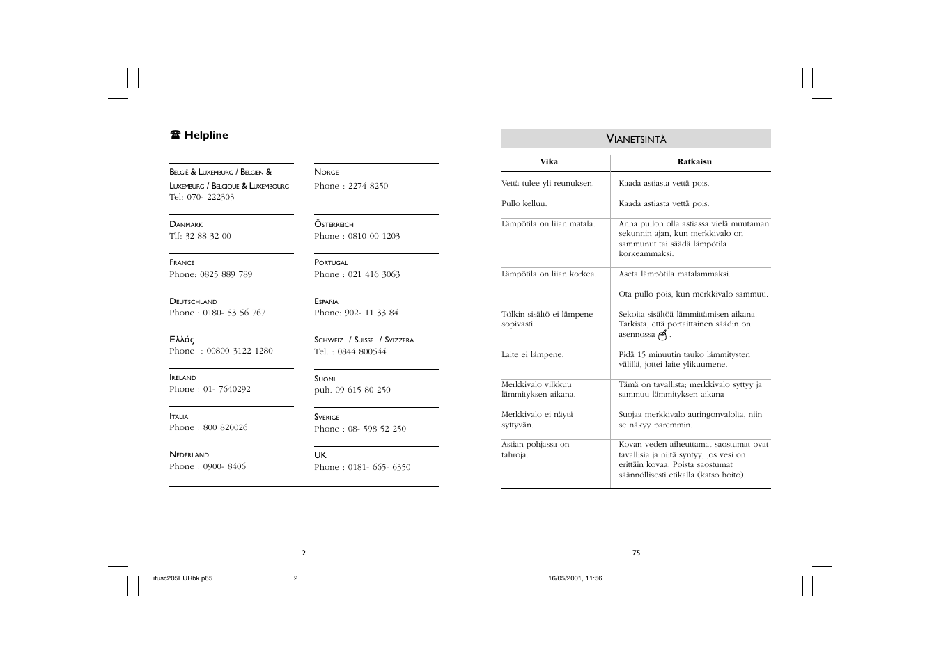 Philips SC205 User Manual | Page 4 / 40