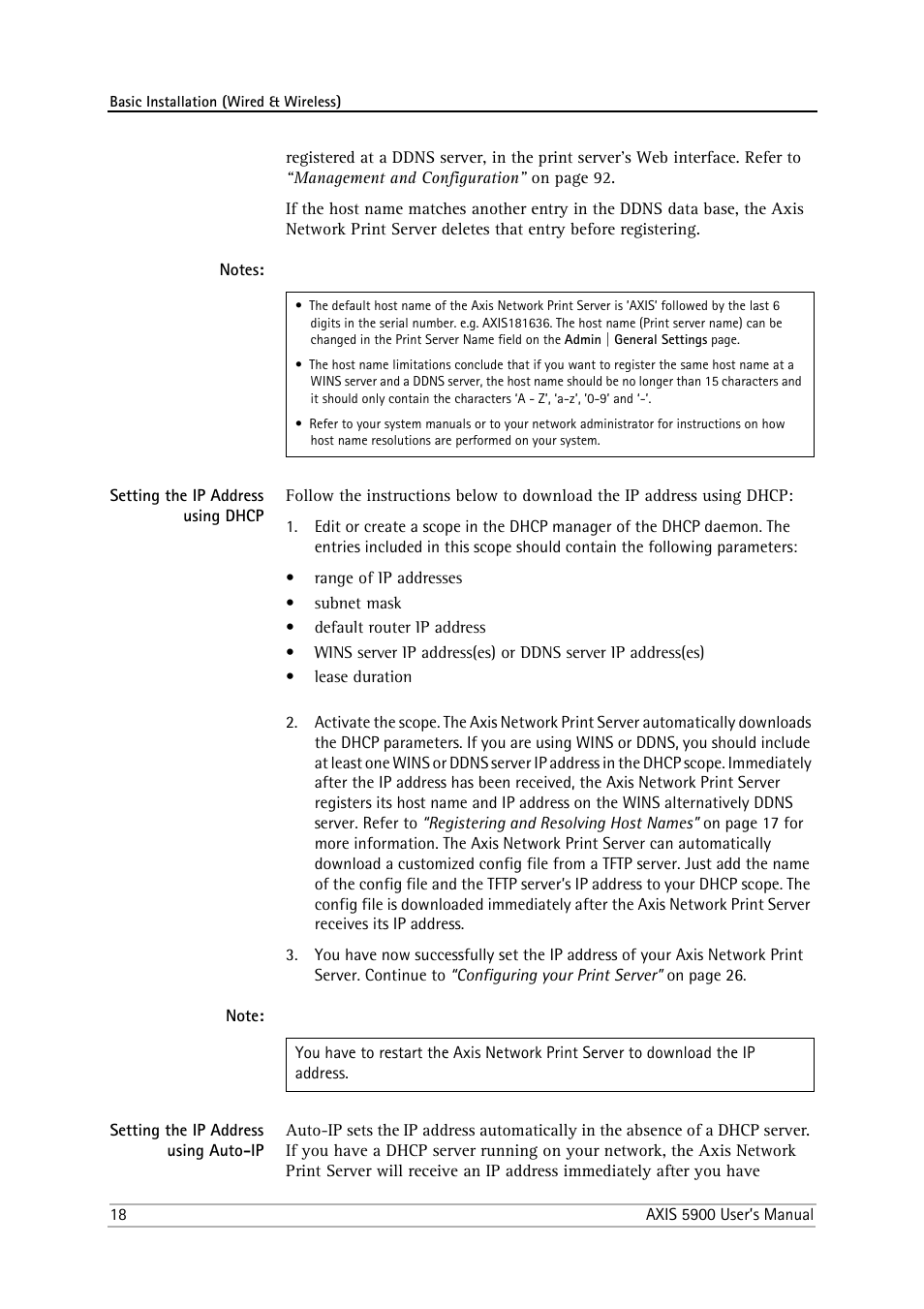 Setting the ip address using dhcp, Setting the ip address using auto-ip | Philips AXIS 5900 User Manual | Page 18 / 160