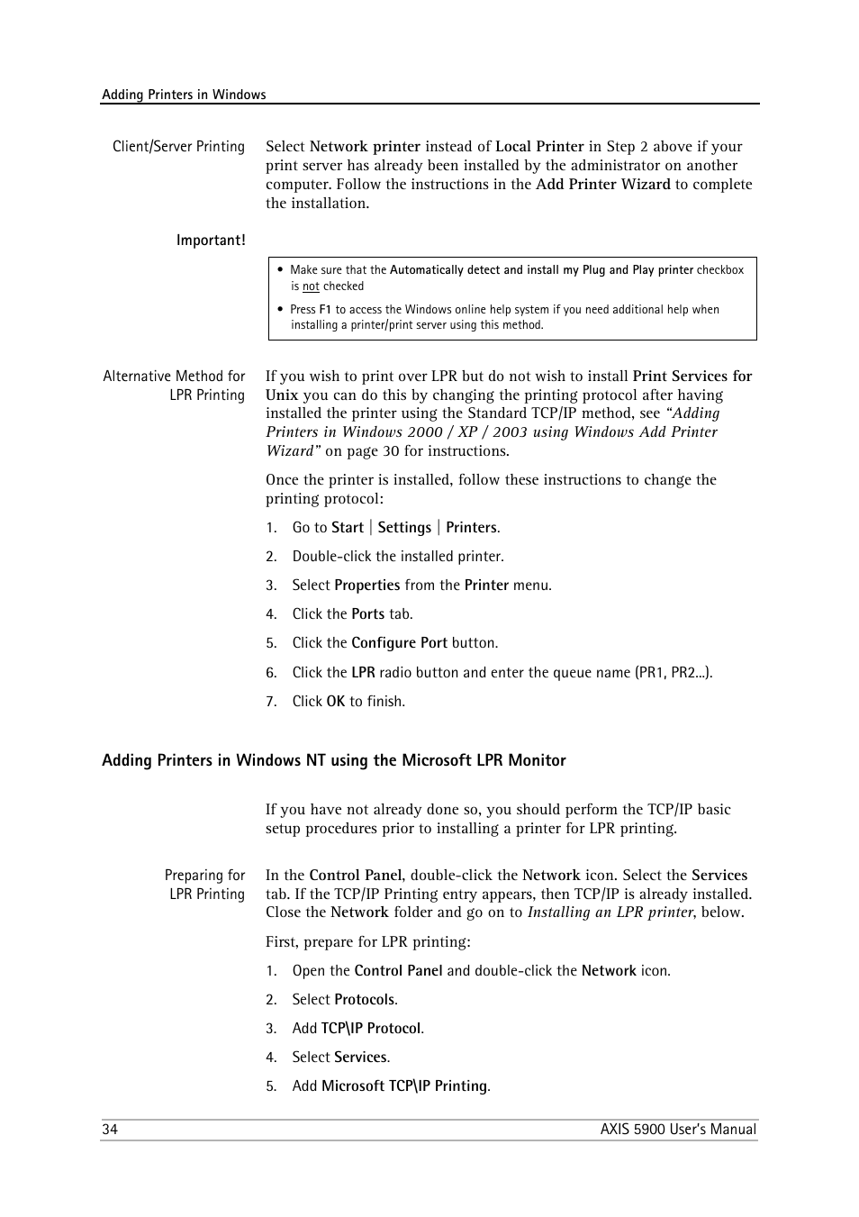 Philips AXIS 5900 User Manual | Page 34 / 160