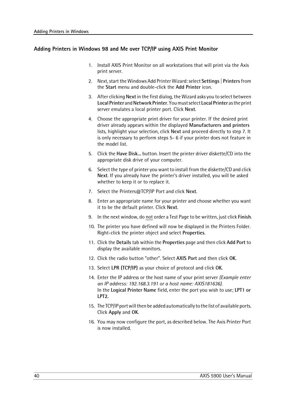 Philips AXIS 5900 User Manual | Page 40 / 160
