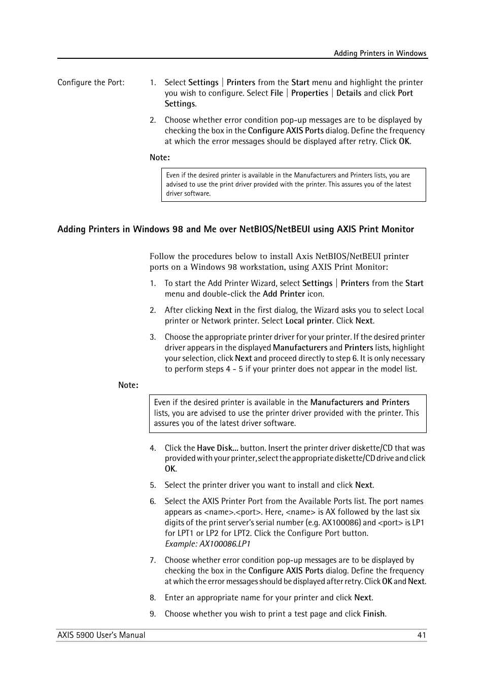 Philips AXIS 5900 User Manual | Page 41 / 160