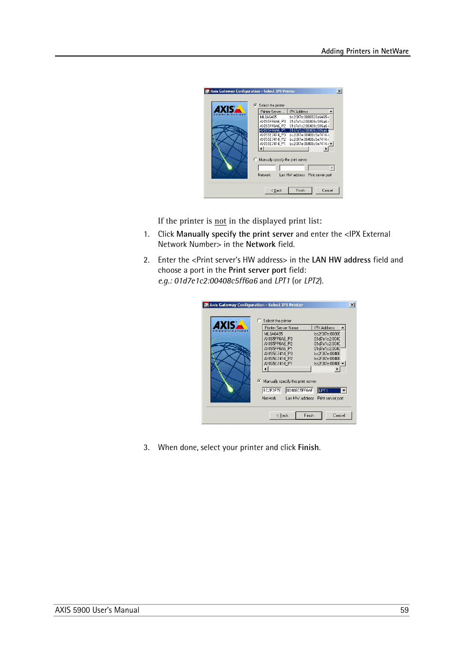 Philips AXIS 5900 User Manual | Page 59 / 160