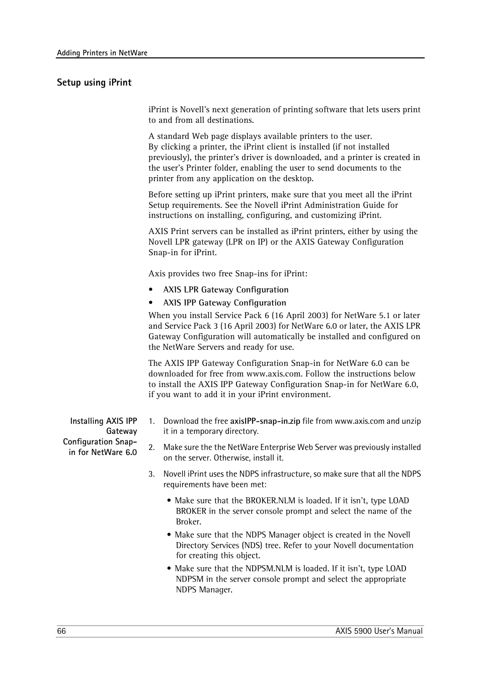 Setup using iprint | Philips AXIS 5900 User Manual | Page 66 / 160