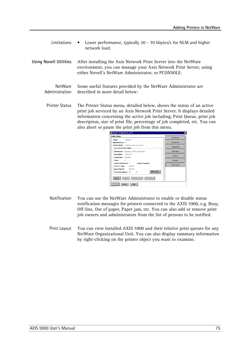 Using novell utilities | Philips AXIS 5900 User Manual | Page 75 / 160