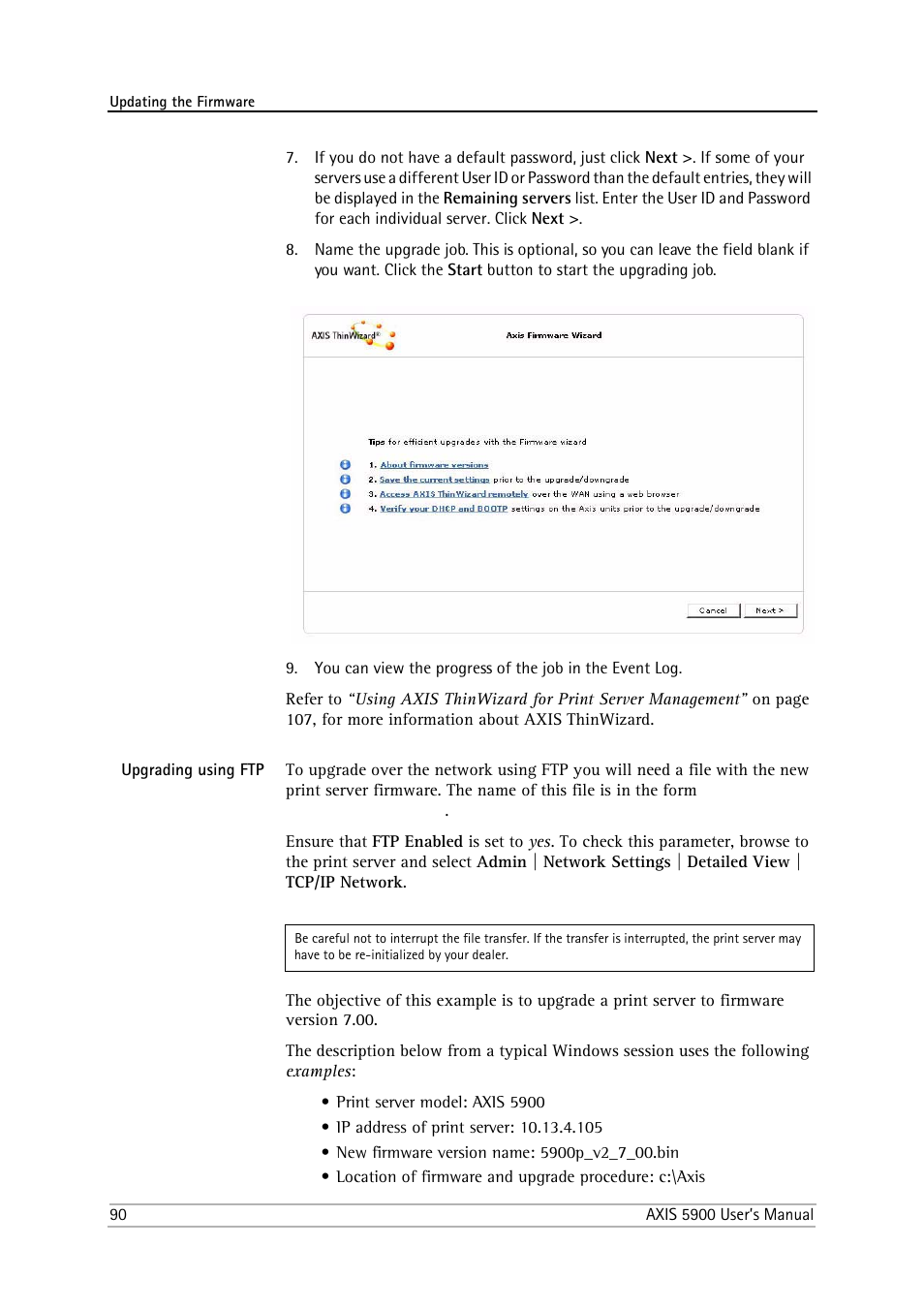 Upgrading using ftp | Philips AXIS 5900 User Manual | Page 90 / 160